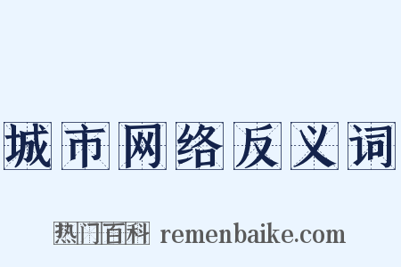 城市网络反义词是什么意思的图片